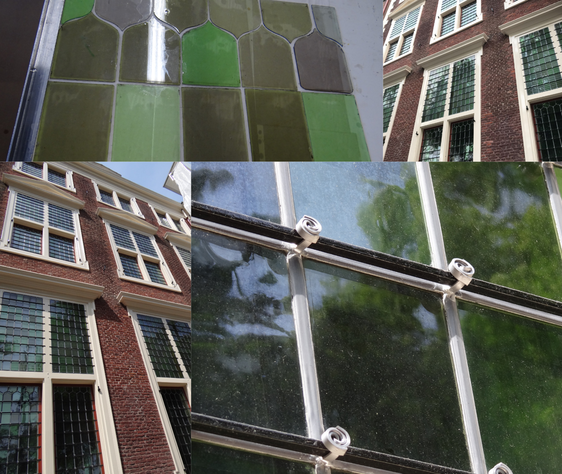 120 glas in lood ramen gerestaureerd van de Vijverhof te Den Haag 1