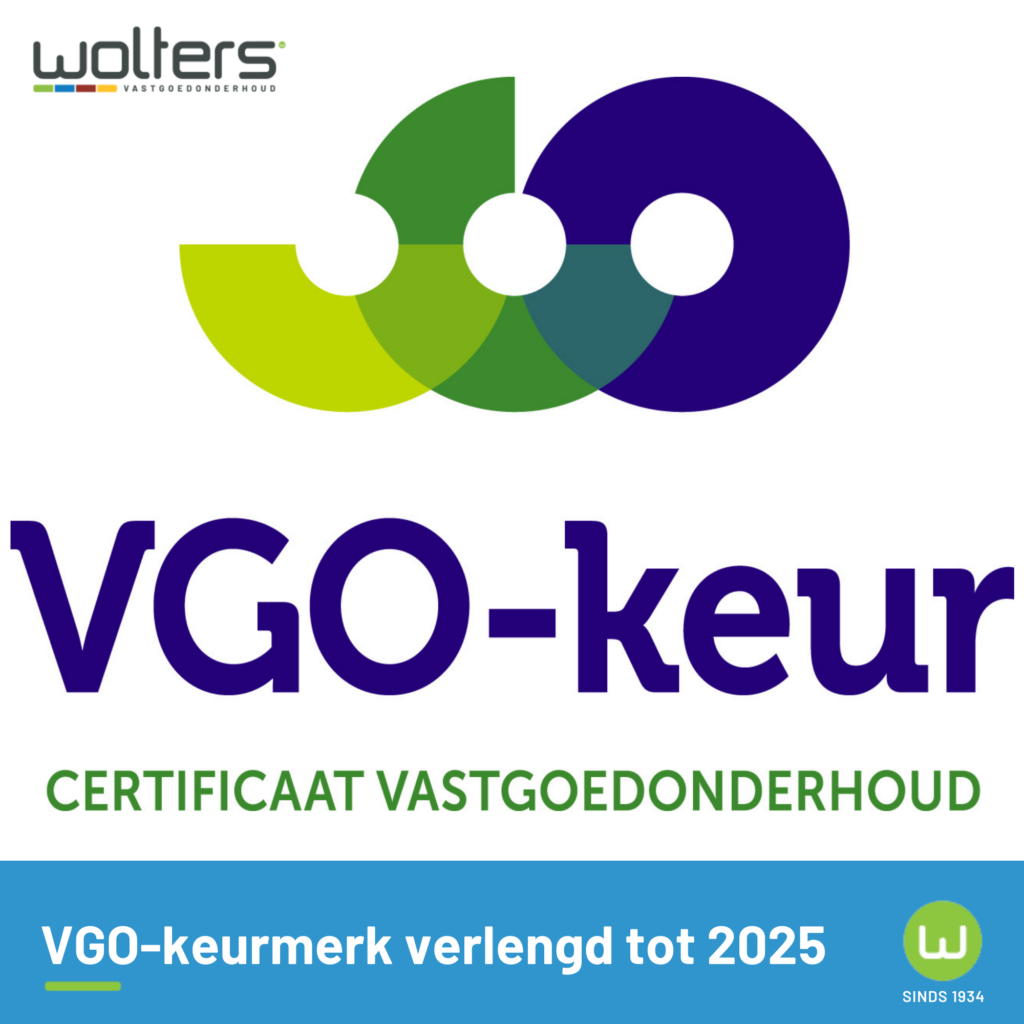 Wolters Vastgoedonderhoud VGO-totaal certificaat verlengd tot 2025
